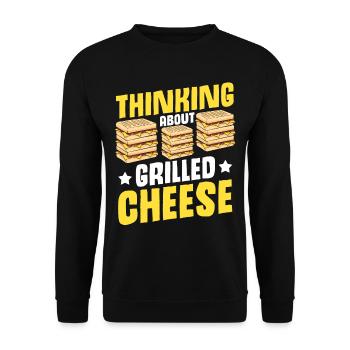 Love Grilled Cheese Men Women - Unisex Pullover - Schwarz - Vorne - Alina (178cm) & Michal (187cm)