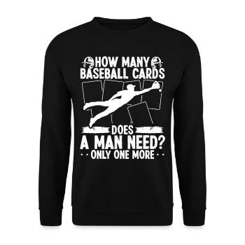Funny Baseball Card Design - Unisex Sweatshirt - black - Front - Alina (178cm) & Michal (187cm)