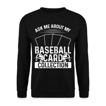 Funny Baseball Card Design - Unisex Sweatshirt - black - Front - Alina (178cm) & Michal (187cm)