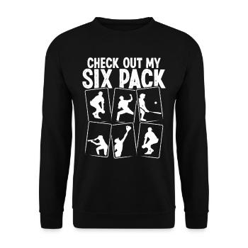 Funny Baseball Card Design - Unisex Sweatshirt - black - Front - Alina (178cm) & Michal (187cm)
