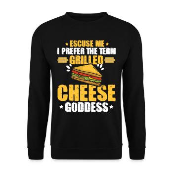 Amour Fromage Grillé Hommes Femmes - Sweat-shirt Unisexe - noir - Devant - Alina (178cm) & Michal (187cm)
