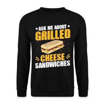 Amour Fromage Grillé Hommes Femmes - Sweat-shirt Unisexe - noir - Devant - Alina (178cm) & Michal (187cm)