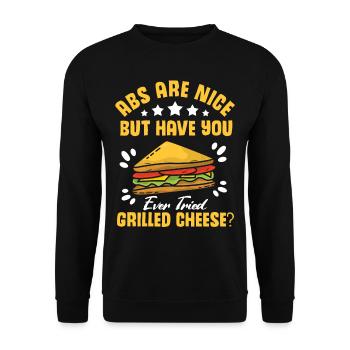 Love Grilled Cheese Men Women - Unisex Pullover - Schwarz - Vorne - Alina (178cm) & Michal (187cm)