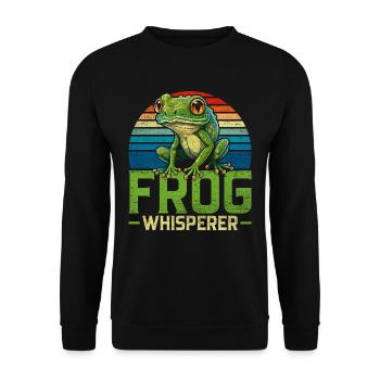 Grenouille aux yeux rouges Rainette - Sweat-shirt Unisexe - noir - Devant - Alina (178cm) & Michal (187cm)