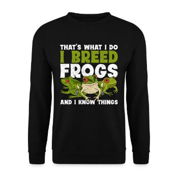 Grenouille aux yeux rouges Rainette - Sweat-shirt Unisexe - noir - Devant - Alina (178cm) & Michal (187cm)
