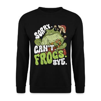 Frog : Désolé. Ne. Grenouilles. Au revoir. Éleveurs de grenouilles - Sweat-shirt Unisexe - noir - Devant - Alina (178cm) & Michal (187cm)