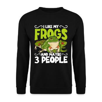 Grenouille aux yeux rouges Rainette - Sweat-shirt Unisexe - noir - Devant - Alina (178cm) & Michal (187cm)
