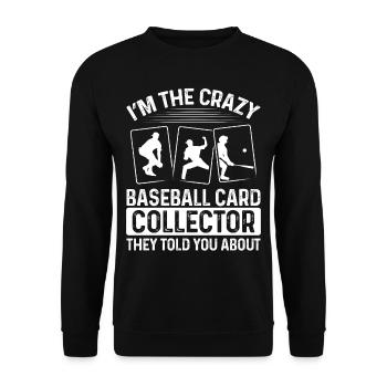 Funny Baseball Card Design - Unisex Sweatshirt - black - Front - Alina (178cm) & Michal (187cm)