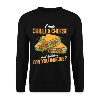 Love Grilled Cheese Men Women - Unisex Pullover - Schwarz - Vorne - Alina (178cm) & Michal (187cm)