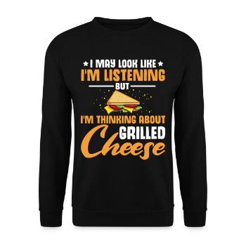 Love Grilled Cheese Men Women - Unisex Pullover - Schwarz - Vorne - Alina (178cm) & Michal (187cm)