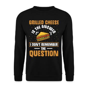 Love Grilled Cheese Men Women - Unisex Pullover - Schwarz - Vorne - Alina (178cm) & Michal (187cm)