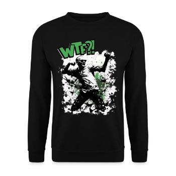 WTF Abbreviation Cool Saying Abitur School - Unisex Sweatshirt - black - Front - Alina (178cm) & Michal (187cm)