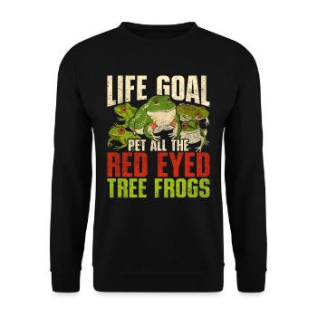 Red-eyed tree frog - Unisex Sweatshirt - black - Front - Alina (178cm) & Michal (187cm)