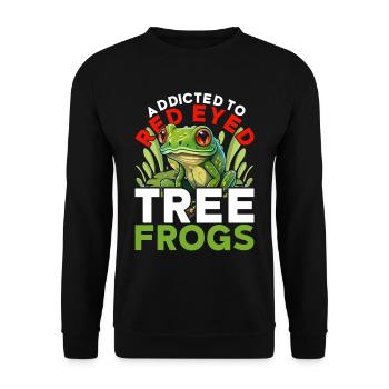Red-eyed Tree Frog Addicted To Red Eyed Tree Frogs - Unisex Sweatshirt - black - Front - Alina (178cm) & Michal (187cm)