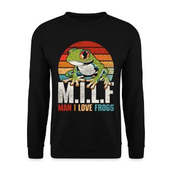 Rainette aux yeux rouges Homme J’aime les grenouilles - Sweat-shirt Unisexe - noir - Devant - Alina (178cm) & Michal (187cm)