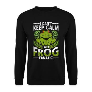 I Can't Keep Calm I'm A Frog Fanatic - Unisex Sweatshirt - black - Front - Alina (178cm) & Michal (187cm)