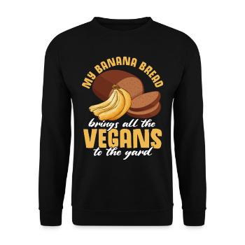 Drôle de vêtements de cuisson au pain aux bananes - Sweat-shirt Unisexe - noir - Devant - Alina (178cm) & Michal (187cm)