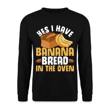 Drôle de vêtements de cuisson au pain aux bananes - Sweat-shirt Unisexe - noir - Devant - Alina (178cm) & Michal (187cm)