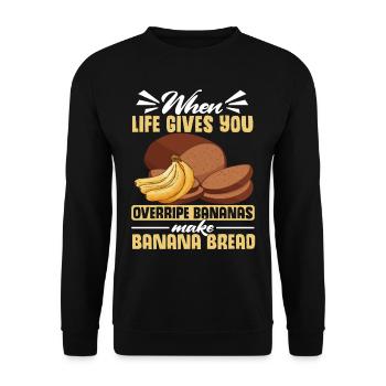 Drôle de vêtements de cuisson au pain aux bananes - Sweat-shirt Unisexe - noir - Devant - Alina (178cm) & Michal (187cm)