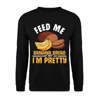 Drôle de vêtements de cuisson au pain aux bananes - Sweat-shirt Unisexe - noir - Devant - Alina (178cm) & Michal (187cm)