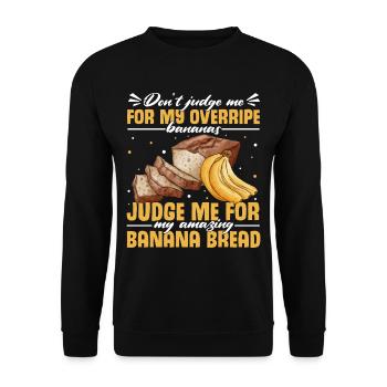 Drôle de vêtements de cuisson au pain aux bananes - Sweat-shirt Unisexe - noir - Devant - Alina (178cm) & Michal (187cm)