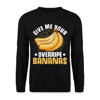 Drôle de vêtements de cuisson au pain aux bananes - Sweat-shirt Unisexe - noir - Devant - Alina (178cm) & Michal (187cm)