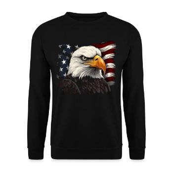 Patriotic USA Eagle | Happy 4th of July - Unisex Sweatshirt - black - Front - Alina (178cm) & Michal (187cm)