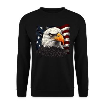 Patriotic USA Eagle | Happy 4th of July - Unisex Sweatshirt - black - Front - Alina (178cm) & Michal (187cm)