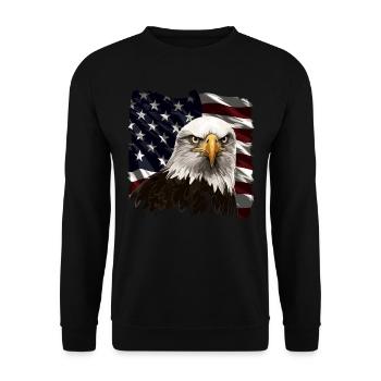 Patriotic USA Eagle | Happy 4th of July - Unisex Sweatshirt - black - Front - Alina (178cm) & Michal (187cm)