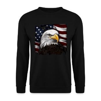 Patriotic USA Eagle | Happy 4th of July - Unisex Sweatshirt - black - Front - Alina (178cm) & Michal (187cm)
