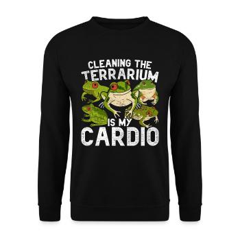 Frog Red-eyed Tree Frog Cleaning The Terrarium - Unisex Sweatshirt - black - Front - Alina (178cm) & Michal (187cm)