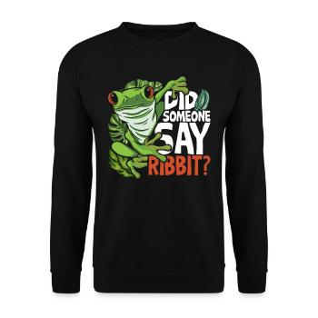 Frog Red-eyed Tree Frog Did Someone Say Ribbit? - Unisex Sweatshirt - black - Front - Alina (178cm) & Michal (187cm)