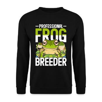 Froschzüchter Professional Frog Breeder - Unisex Sweatshirt - black - Front - Alina (178cm) & Michal (187cm)