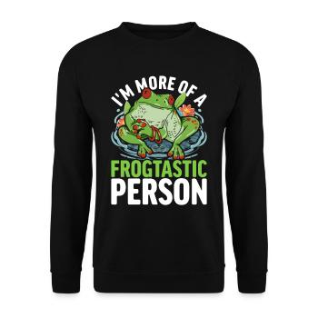 Frog Red-eyed Tree Frog Frogtastic Person - Unisex Sweatshirt - black - Front - Alina (178cm) & Michal (187cm)