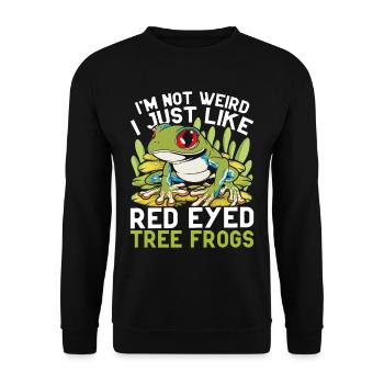 Red-eyed tree frog - Unisex Sweatshirt - black - Front - Alina (178cm) & Michal (187cm)