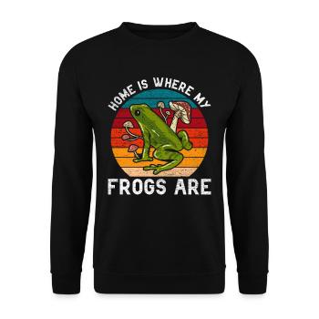 Frog Home est l’endroit où sont mes grenouilles - Sweat-shirt Unisexe - noir - Devant - Alina (178cm) & Michal (187cm)