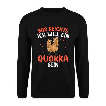 Will ein Quokka sein Australien Beuteltier - Unisex Pullover - Schwarz - Vorne - Alina (178cm) & Michal (187cm)