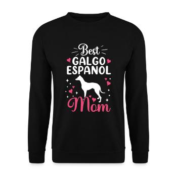 Meilleur Galgo Español Maman Lévrier espagnol - Sweat-shirt Unisexe - noir - Devant - Alina (178cm) & Michal (187cm)