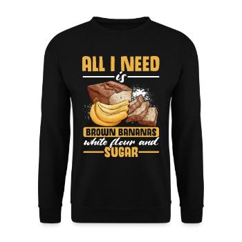 Drôle de vêtements de cuisson au pain aux bananes - Sweat-shirt Unisexe - noir - Devant - Alina (178cm) & Michal (187cm)