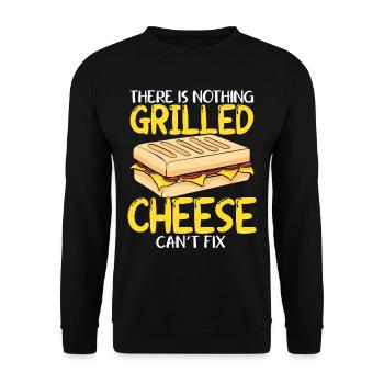 Love Grilled Cheese Men Women - Unisex Pullover - Schwarz - Vorne - Alina (178cm) & Michal (187cm)