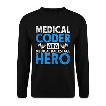 Coding Specialist Medical Encoder - Unisex Sweatshirt - black - Front - Alina (178cm) & Michal (187cm)