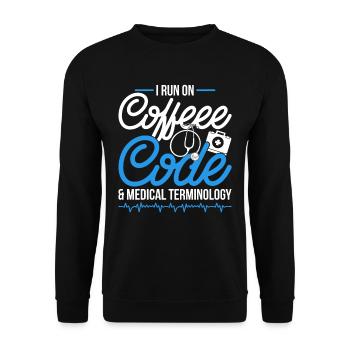 Coding Specialist Coffee, Code & Medical Terminology - Unisex Sweatshirt - black - Front - Alina (178cm) & Michal (187cm)