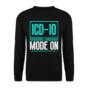 Kodierfachkraft ICD-10 Mode On - Unisex Pullover - Schwarz - Vorne - Alina (178cm) & Michal (187cm)