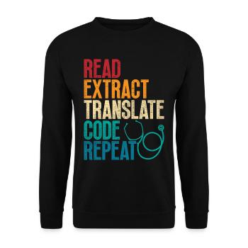 Coding Specialist Medical Encoder - Unisex Sweatshirt - black - Front - Alina (178cm) & Michal (187cm)