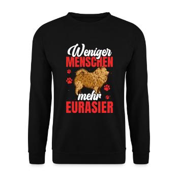 Mehr Eurasier Spitz Eurasian Dog - Unisex Pullover - Schwarz - Vorne - Alina (178cm) & Michal (187cm)