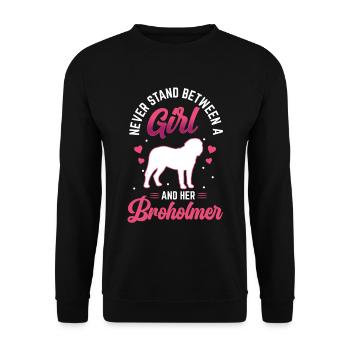 Girl and her Broholm Great Dane - Unisex Sweatshirt - black - Front - Alina (178cm) & Michal (187cm)