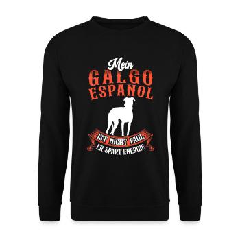 Galgo Español n’est pas un lévrier espagnol paresseux - Sweat-shirt Unisexe - noir - Devant - Alina (178cm) & Michal (187cm)