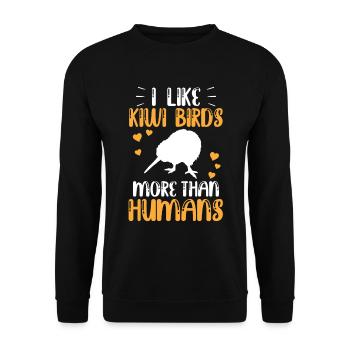 Kiwi bird more like New Zealand kiwi - Unisex Sweatshirt - black - Front - Alina (178cm) & Michal (187cm)