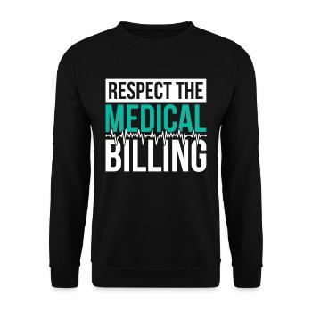 Kodierfachkraft Respect The Medical Billing - Unisex Pullover - Schwarz - Vorne - Alina (178cm) & Michal (187cm)