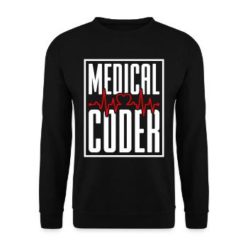 Coding Specialist Medical Coder - Unisex Sweatshirt - black - Front - Alina (178cm) & Michal (187cm)
